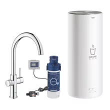Grohe Red Duo konyhai csaptelep L méretű bojlerrel és Blue S vízszűrő kezdőkészlettel króm 30079001