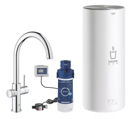 Grohe Red Duo konyhai csaptelep L méretű bojlerrel és Blue S vízszűrő kezdőkészlettel króm 30079001
