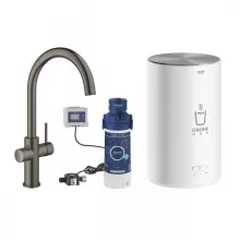   Grohe Red Duo konyhai csaptelep és M-es méretű bojler, szálcsiszolt grafit 30083AL1
