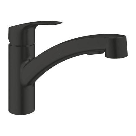 Grohe Eurosmart 2 funkciós konyhai csaptelep kihúztható fejjel, matt fekete 303052431