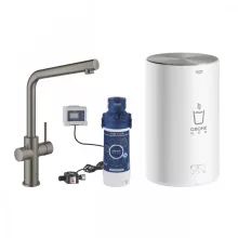   Grohe Red Duo konyhai csaptelep és M-es méretű bojler, szálcsiszolt grafit 30327AL1
