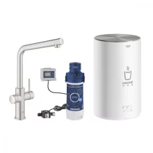   Grohe Red Duo konyhai csaptelep és M-es méretű bojler, rozsdamentes acél hatású 30327DC1
