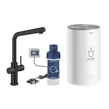   Grohe Red Duo konyhai csaptelep és M-es méretű bojler, bársony fekete 30327KS1