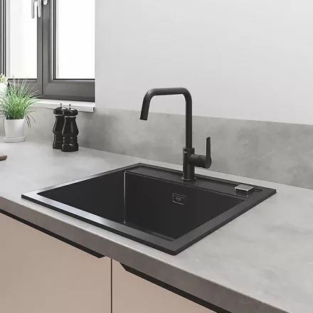 Grohe QuickFix Start egykaros konyhai csaptelep forgatható kifolyóval, matt fekete 304702430