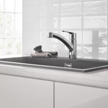   Grohe QuickFix Start egykaros konyhai csaptelep 2 funkcióval, kihúzható fejjel, króm 30531001