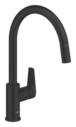 Grohe QuickFix StartEdge egykaros konyhai csaptelep elfordítható kifolyóval matt fekete kivitelben
