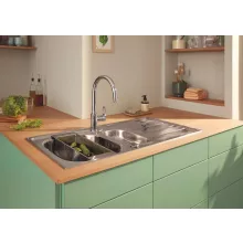  Grohe QuickFix StartLoop egykaros konyhai csaptelep kihúzható fejjel, króm 30556000