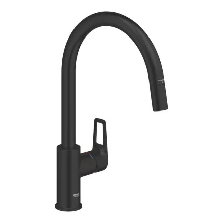 Grohe QuickFix Start Loop konyhai csaptelep kihúzható kifolyóval matt fekete