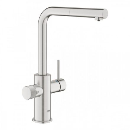 Grohe Blue Pure Minta egykaros konyhai csaptelep szűrő funkcióval, rozsdamentes acél hatású 30590DC0