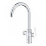 Grohe QuickFix Blue Pure Start Curve egykaros konyhai csaptelep szűrő funkcióval, króm 30592000