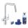 Grohe QuickFix Blue Pure Start konyhai csaptelep aktívszénszűrő kezdőkészlettel, króm 30596000