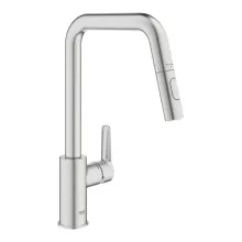   Grohe QuickFix Start konyhai csaptelep elforgatható kifolyóval és kihúzható zuhanyfejjel, rozsdamentes acél hatású 30631DC0