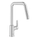 Grohe QuickFix Start konyhai csaptelep elforgatható kifolyóval és kihúzható zuhanyfejjel, rozsdamentes acél hatású 30631DC0