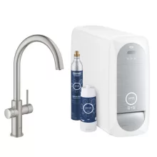   Grohe Blue Home C-kifolyós kezdőkészlet, rozsdamentes acél hatású 31455DC1