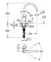 Grohe Get egykaros konyhai csaptelep elfordítható magas kifolyóval, króm 31494001