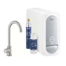   Grohe Blue Home C kifolyós kezdőkészlet Mono csapteleppel, hűtőegységgel, rozsdamentes acél hatású 31498DC1
