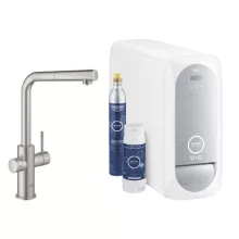   Grohe Blue Home L-kifolyós kezdőkészlet kihúzható gyöngyöztetővel, rozsdamentes acél hatású 31539DC0