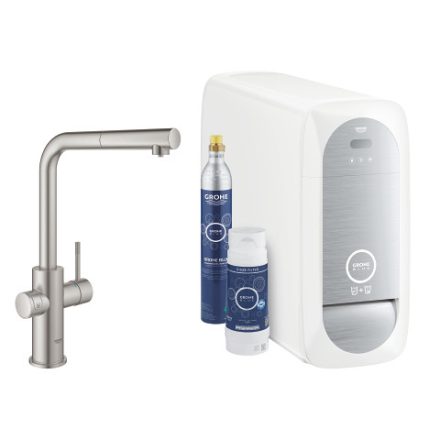 Grohe Blue Home L-kifolyós kezdőkészlet kihúzható gyöngyöztetővel, rozsdamentes acél hatású 31539DC0