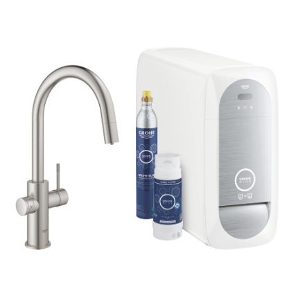 Grohe Blue Home C kifolyós kezdőkészlet kihúzható gyöngyöztetővel, rozsdamentes acél hatású 31541DC0