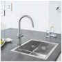 Grohe Blue Home C kifolyós kezdőkészlet kihúzható gyöngyöztetővel, rozsdamentes acél hatású 31541DC0