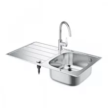   Grohe Bau rozsdamentes acél mosogatótálca 86x50 cm és csaptelep garnitúra 31562SD1 QuickFix