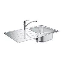   Grohe Eurosmart rozsdamentes acél mosogatótálca 86x50 cm csapteleppel és csepegtetővel, szatén 31565SD1