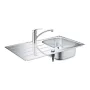 Grohe Eurosmart rozsdamentes acél mosogatótálca 86x50 cm csapteleppel és csepegtetővel, szatén 31565SD1