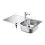 Grohe Eurosmart rozsdamentes acél mosogatótálca 86x50 cm csapteleppel és csepegtetővel, szatén 31565SD1