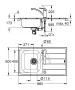 Grohe Eurosmart rozsdamentes acél mosogatótálca 86x50 cm csapteleppel és csepegtetővel, szatén 31565SD1