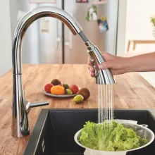   Grohe Zedra egykaros konyhai csaptelep kihúzható fejjel, króm 32294002