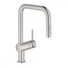   Grohe Minta egykaros konyhai csaptelep kihúzható 2 funkciós fejjel, rozsdamentes acél hatású 32322DC2
