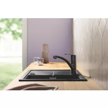   Grohe QuickFix Start egykaros konyhai csaptelep elfordítható kifolyóval, matt fekete 324412432