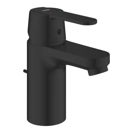 Grohe Get QuickFix S mosdócsaptelep húzórudas lefolyógarnitúrával, matt fekete kivitelben