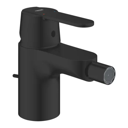 Grohe QuickFix Get S bidécsaptelep húzórudas lefolyóval, matt fekete kivitelben