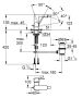 Grohe Plus szögletes egykaros bidécsaptelep leeresztővel, króm 33241003