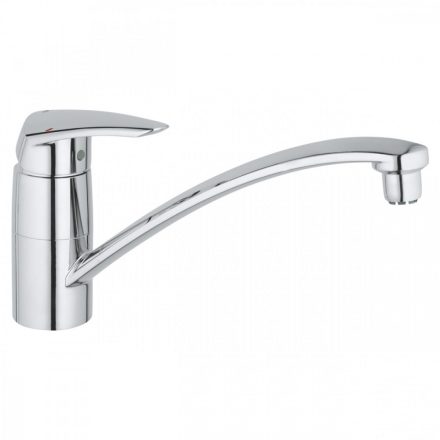 Grohe Eurodisc egykaros konyhai csaptelep alacsony kifolyóval, nyitott rendszerű vízmelegítőhöz, króm 33771001