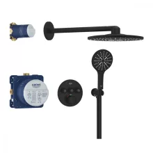   Grohe Grohtherm SmartControl rejtett termosztátos zuhanyrendszer fejzuhannyal, fantom fekete 34863KF0