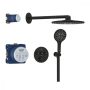 Grohe Grohtherm SmartControl rejtett termosztátos zuhanyrendszer fejzuhannyal, fantom fekete 34863KF0
