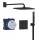 Grohe QuickFix Precision Thermostat rejtett zuhanyrendszer Vitalio Rain Mono 310 Cube fejzuhannyal matt fekete