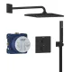 Grohe QuickFix Precision Thermostat rejtett zuhanyrendszer Vitalio Rain Mono 310 Cube fejzuhannyal matt fekete