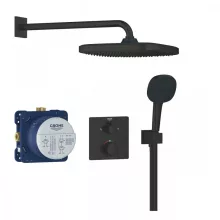   Grohe Precision Thermostat falsík alatti zuhanyrendszer Vitalio Comfort 250 fejzuhannyal, matt fekete 348822430