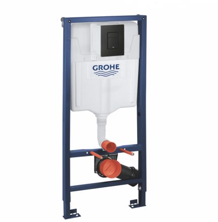 Grohe Quickfix Solido 3in1 rejtett öblítőtartály nyomólappal, matt fekete 388112430