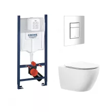 Grohe Rapid SL fali WC szett fehér Skate Cosmopolitan nyomólappal és beépíthető tartállyal
