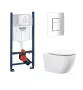 Grohe Rapid SL fali WC szett fehér Skate Cosmopolitan nyomólappal és beépíthető tartállyal