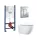 Grohe Rapid SL fali WC szett króm Skate Cosmopolitan nyomólappal és beépíthető tartállyal