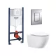 Grohe Rapid SL fali WC szett króm Skate Cosmopolitan nyomólappal és beépíthető tartállyal