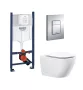 Grohe Rapid SL fali WC szett króm Skate Cosmopolitan nyomólappal és beépíthető tartállyal