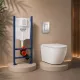 Grohe Rapid SL fali WC szett Karag Milos Rimless WC csészével ülőkével és króm nyomólappal