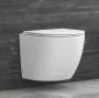 Grohe Rapid SL fali WC szett Karag Milos Rimless WC csészével, ülőkével és fehér nyomólappal