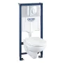 Grohe Bau Ceramic fali WC szett beépíthető tartállyal és króm nyomólap